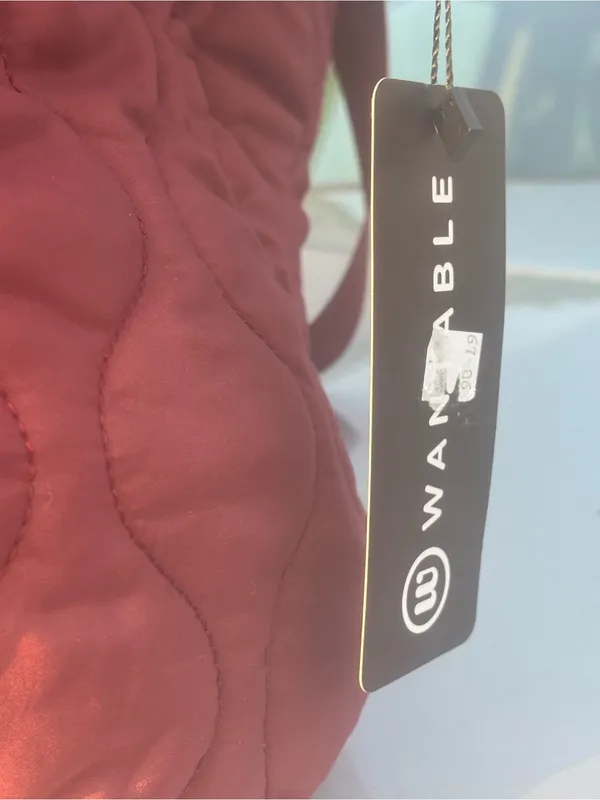 NWT Wantable Quilted Tote Bag in Burgundy - Image 8