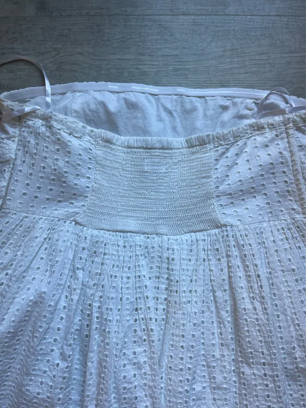 (NWT) Old Navy Strapless Eyelet Cotton White Dress Size 18P - Image 7