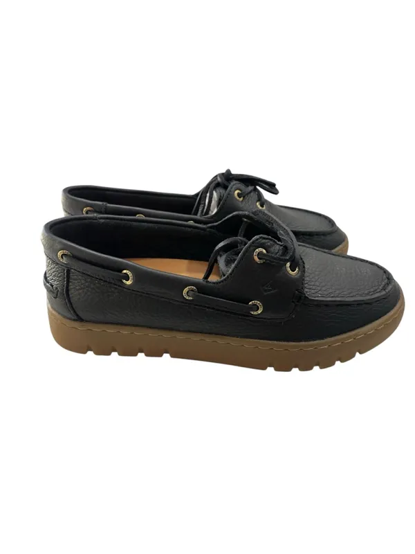 Sperry NIB Keely Womens Boat Shoes Black Leather Gum Sole Lug Platform Size 8 - Image 3
