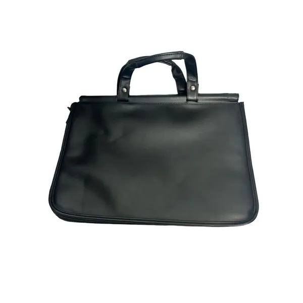Solo black leather laptop classic bag - no shoulder strap included - small tear - Image 3