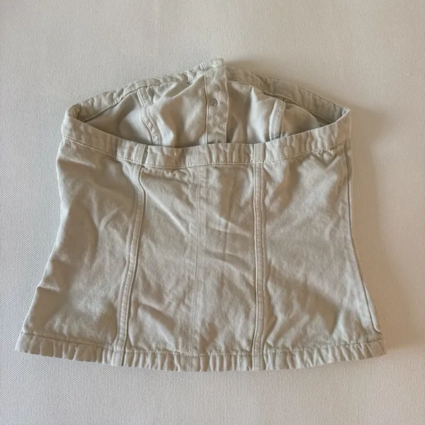 Divided H&M Beige Button-Up Strapless Top - Image 3