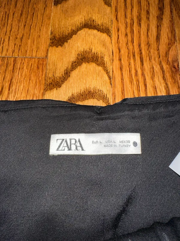 ZARA Black Tie Crop Top - Image 2