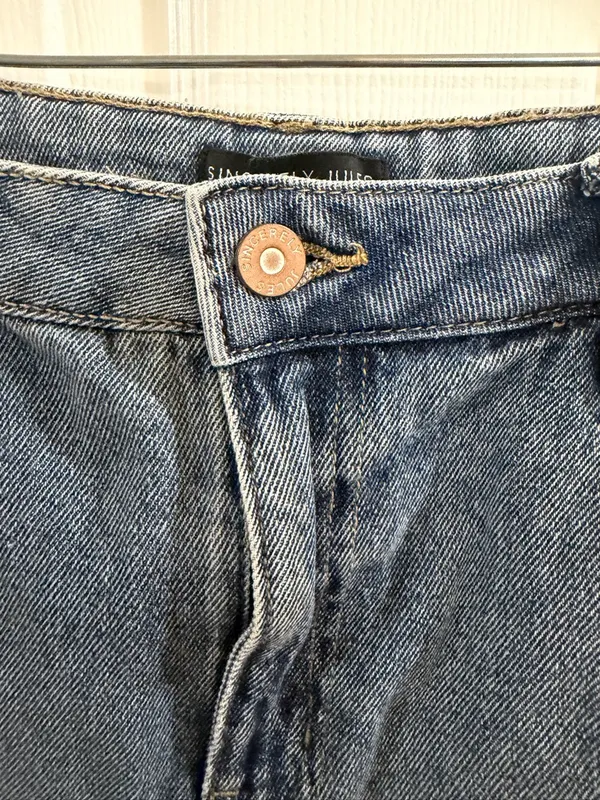 Sincerely Jules Distressed Light Blue Jean Shorts - Image 6