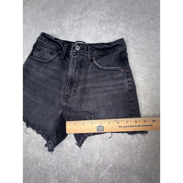 abercrombie relaxed 90s‎ cutoff shorts black 26/2 - Image 7