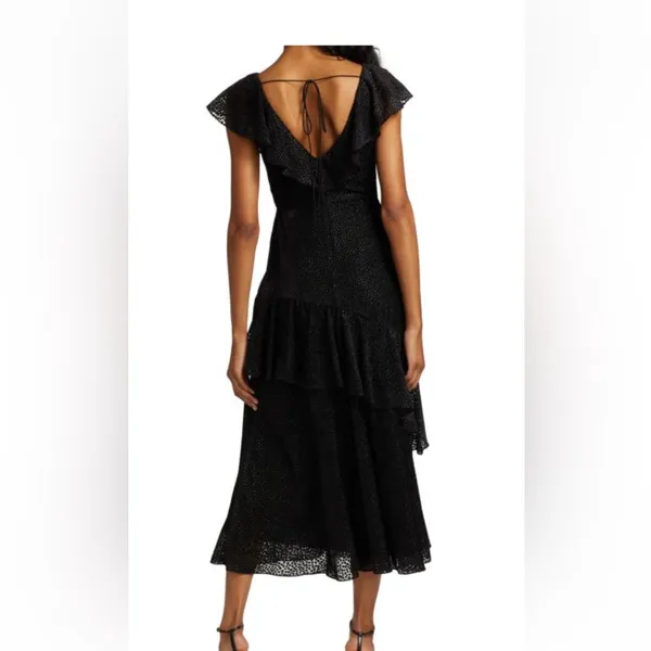 ML monique Lhuillier‎ velvet ruffle dress 8 - Image 2