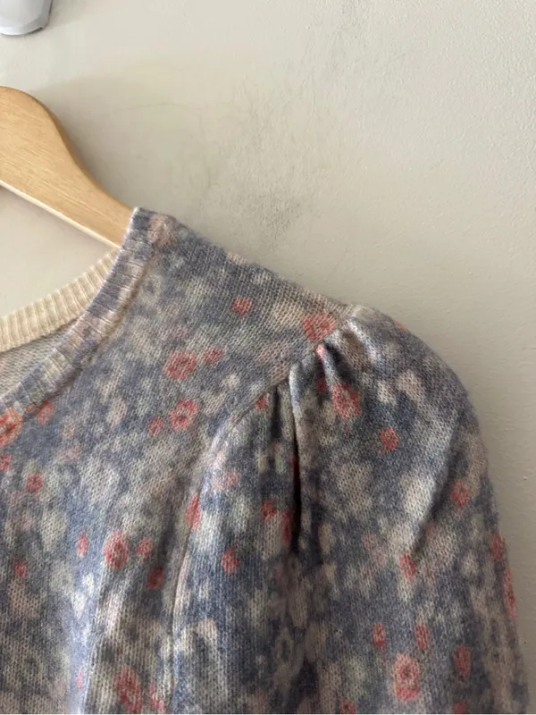 Love Shack Fancy - Simona Cardigan in Serenity Blue Wool‎ Cashmere Blend - Image 8