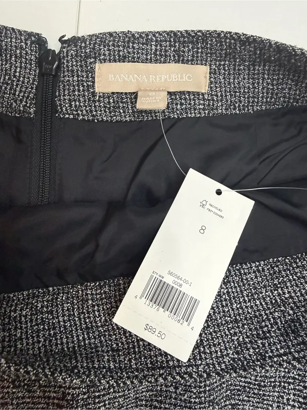 Banana Republic black and gray flounce tweed skirt size 8 - Image 5