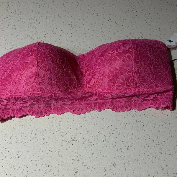 Jessica Simpson Pink Floral Strapless Bra size XL NWT - Image 8