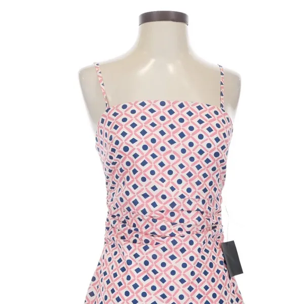 Lulus Pink Geometric Mini Dress Square Neck Size S Preppy Summer Retro Mod Y2K - Image 3