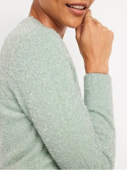 Old Navy Eyelash Shine Sweater Briny Water‎ Large NWT - Image 4