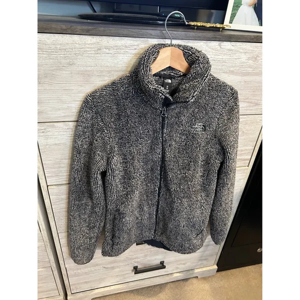 The North Face Osito Full Zip Fleece Jacket Blue White Marled Womens Medium - Image 3
