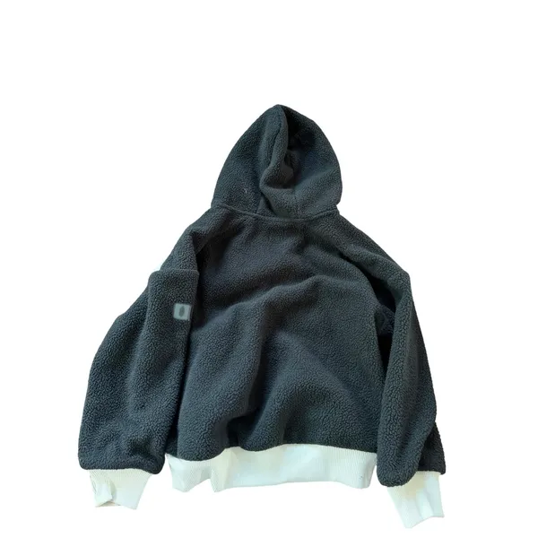 FP Movement Free People Hit The Slopes Fleece Hoodie Black‎ White Colorblock S - Image 2