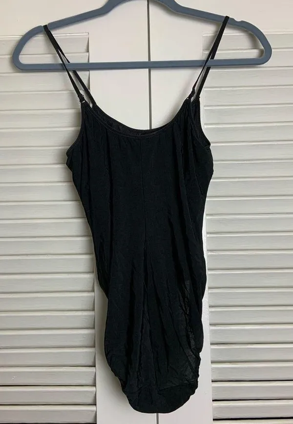 MD/LG Black stretch silk ballerina bodysuit - Image 3