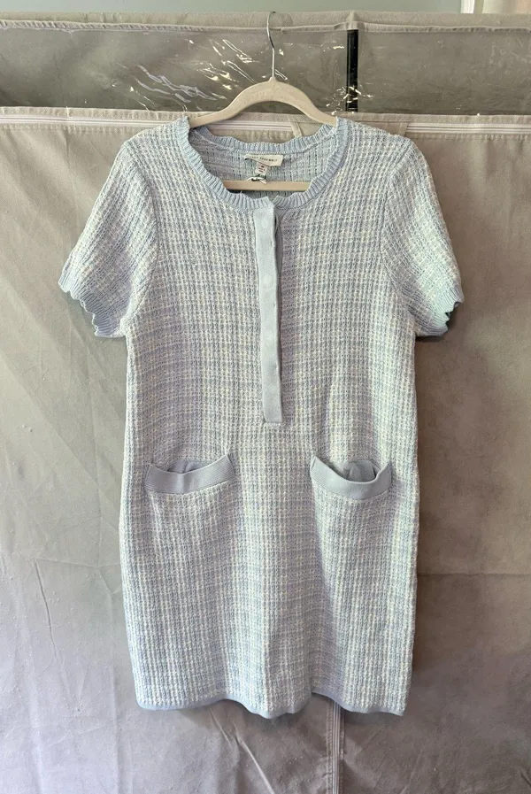 Free Assembly Women's Tweed Mini Sweater Dress with Short Sleeves - Image 3