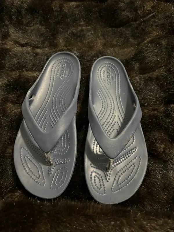 Crocs Iconic Comfort Kadee II Blue Flip Flop Sandals Womens Size 9 - Image 2