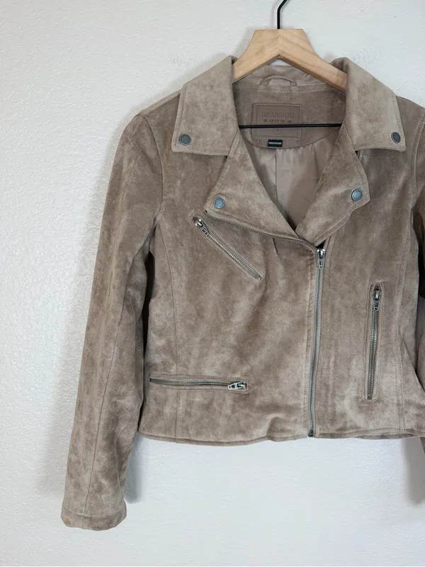 Blank NYC Taupe Suede Moto Jacket size Small $198 - Image 8