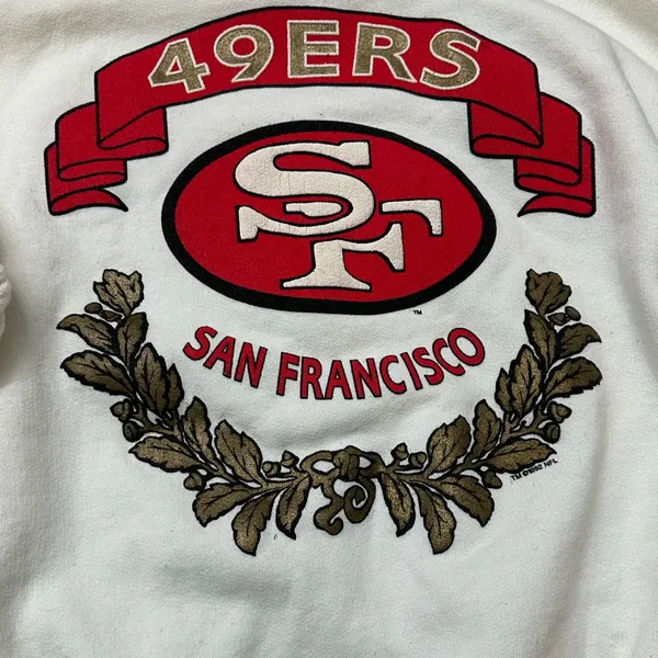 Vintage Spirit Cliff Engle SF 49ers Turtleneck Sweatshirt 90s Size Large - Image 2