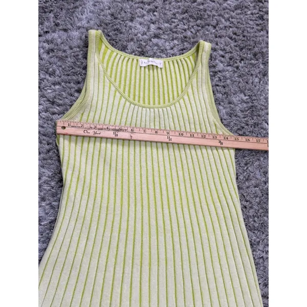 By Together Ribbed Knit Maxi Dress Lime Green Size M Tank Sleeveless Bodycon - Image 13