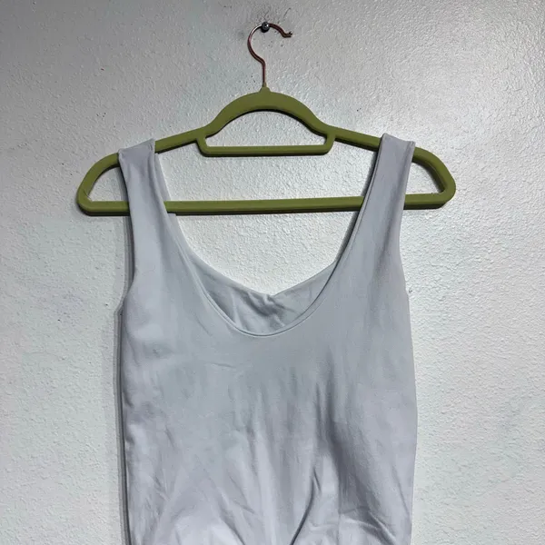 Free People Intimately White Scoop Neck Bodysuit Sz M - Image 7