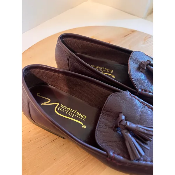 Purple Genuine Leather Tassel Loafer Slip on Shoe Size Women's 5 Deadstock NEW - Image 4