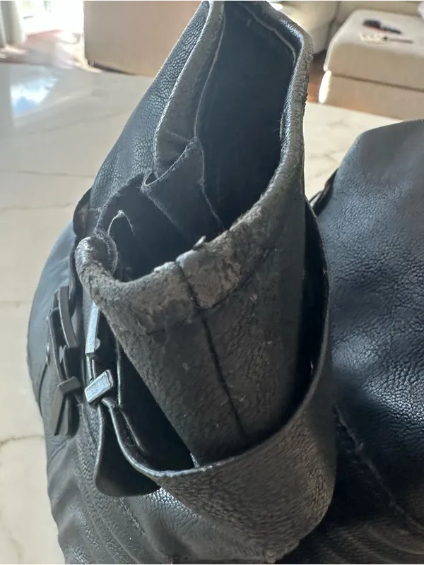 Aldo Black Leather Ankle Combat Boots with Buckle Straps - Image 7