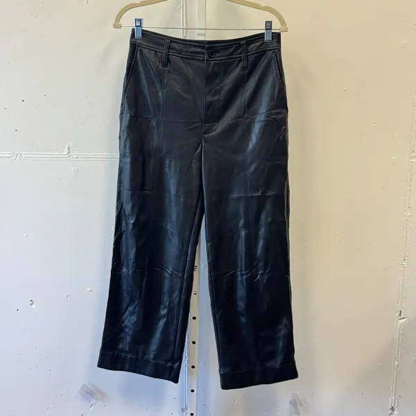 Madewell Slim Emmett Wide-Leg Pants in Vegan Leather High Rise Pants MB269 26 - Image 2