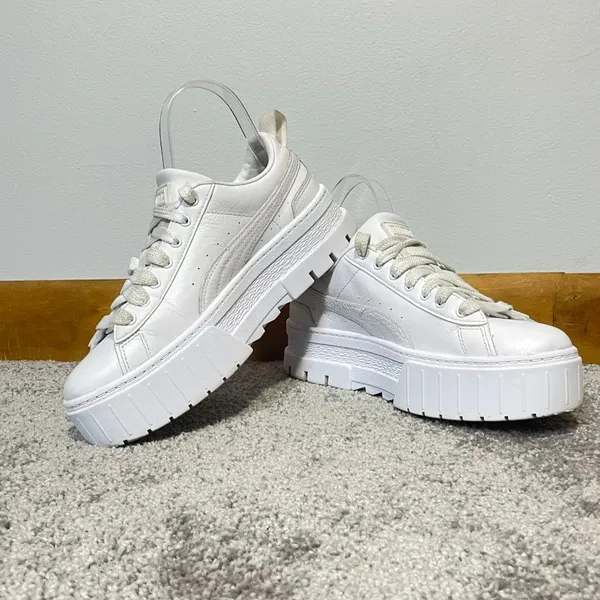 Puma Women's White Leather‎ Mayze Classic Sneakers Size 7 - Image 6