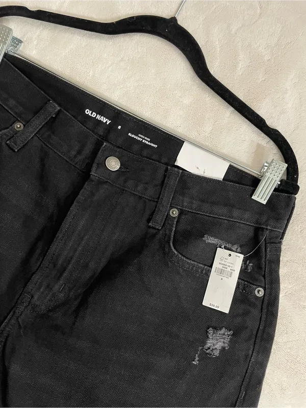Old Navy High-Rise Slough straight 5” inseam black Distressed Denim shorts 8 - Image 8