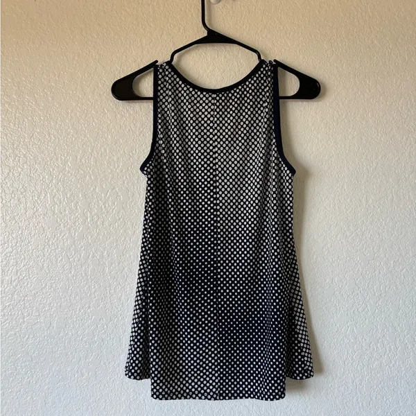 Elegant Black and White Polka Dot Tank Top #057 - Image 3