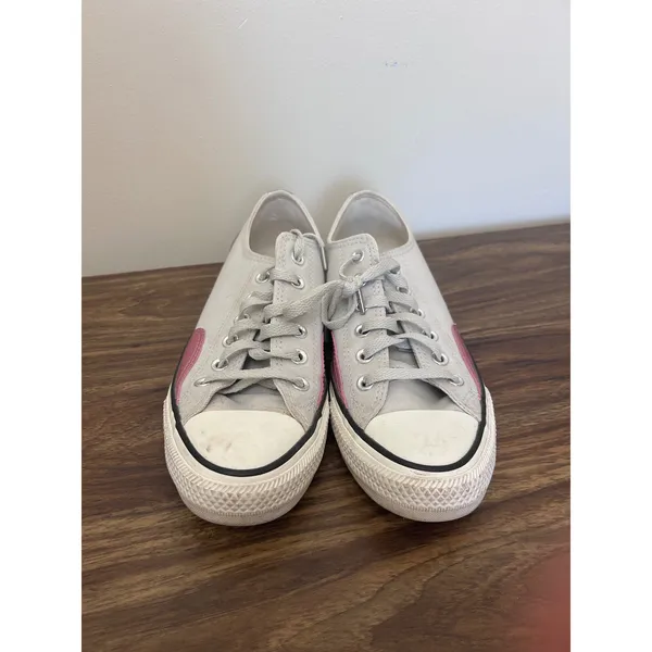 Converse All Star Chuck Taylor Grey Pink Silver Metallic Sneakers size 8 A09799F - Image 2