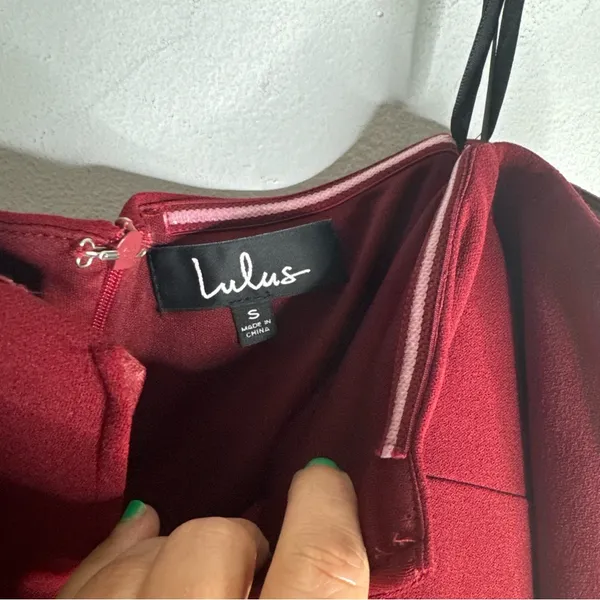 lulus dress Small Berry Red Wine Body Con‎ Long Sleeve Off Shoulder Mini CP - Image 4