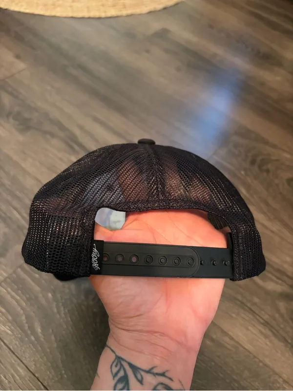 Hooey Black Brim Trucker Hat with Red and Blue Tribal Panel - Image 2