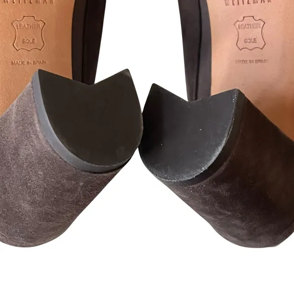 Stuart Weitzman Commodore Bootie 6 Brown‎ Leather Suede Studded Shoes Chic Edgy - Image 11