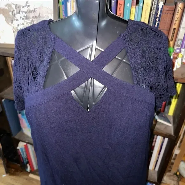 Papermoon Stitchfix lace crossover front L mini dress - Image 2