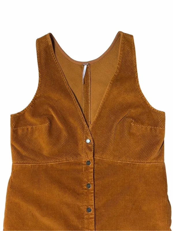 Free People Rolling Thunder Corduroy Mini Dress in Cinnamon Brown Womens S - Image 3