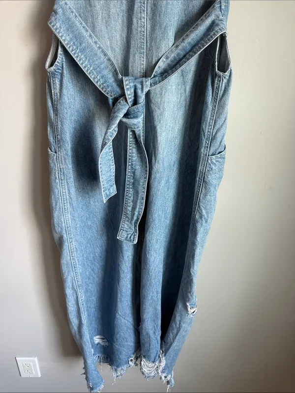 Free People We The Free Wonderland Denim Maxi Dress Small - Image 11