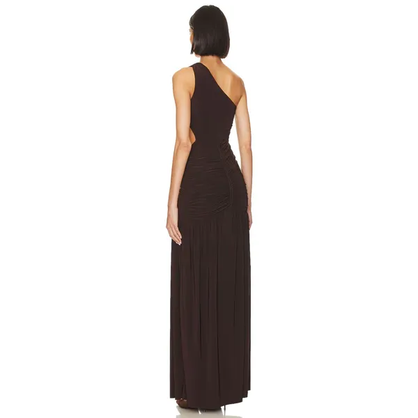 MISA Los Angeles Samsara Cutout Dress Brown ruched Maxi dress Size Small NWT - Image 4