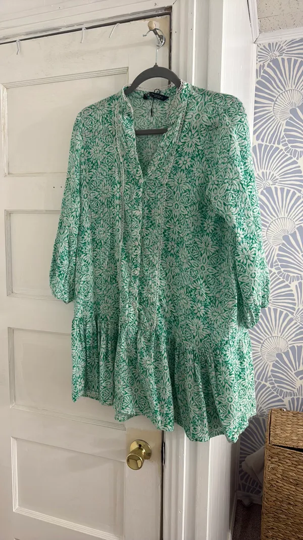Zara Blue/Green Mini Dress - Image 2