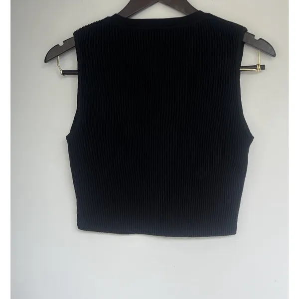 Babaton Sculpt Knit Muscle Ribbed Crop Tank Womens Size Medium Minimalist Career - Image 4
