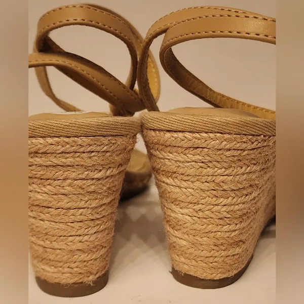 Joie Lila Wedge Leather Sandals Women’s Tan Size 8.5 - Image 4
