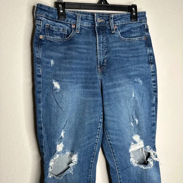 Old‎ Navy High-Waisted O.G. Straight Ripped Ankle Jeans Sz 10 - Image 4
