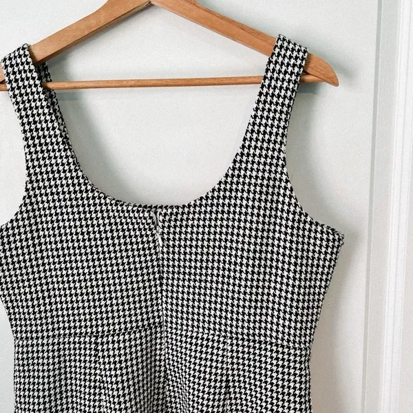 Pink Lily 💌 My Biggest Fan Black‎ And White Houndstooth Mini Dress Game Day Dress Football - Image 4