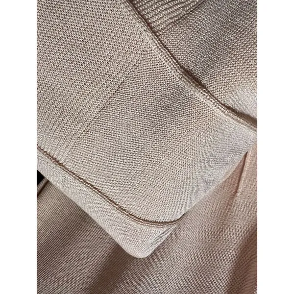 Zara NWT Sleeveless Knit Pleated Panel Maxi Dress Beige Small - Image 7