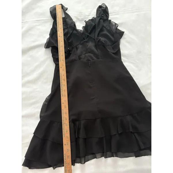 Storia Babydoll Dress Size S Black Ruffled Mini Witchy Goth Whimsy Feminine Y2K - Image 10