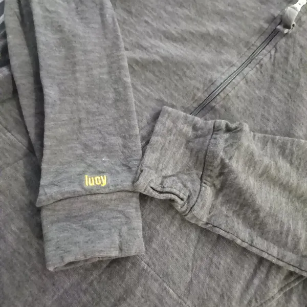 Lucy 1/2 Zip Gray Hoodie S - Image 4
