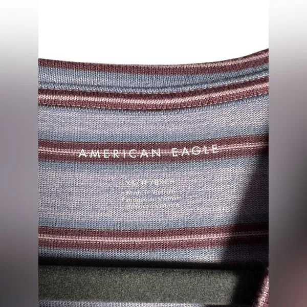 American Eagle Women’s Striped Long Sleeve Top XS Purple Soft Stretch‎ Casual - Image 5