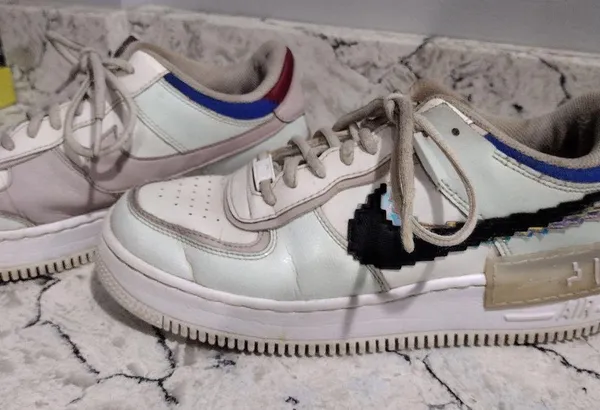 Nike Women’s Air Force 1 Shadow Pixel Swoosh Barely Green and White Shoes sz 10 - Image 2