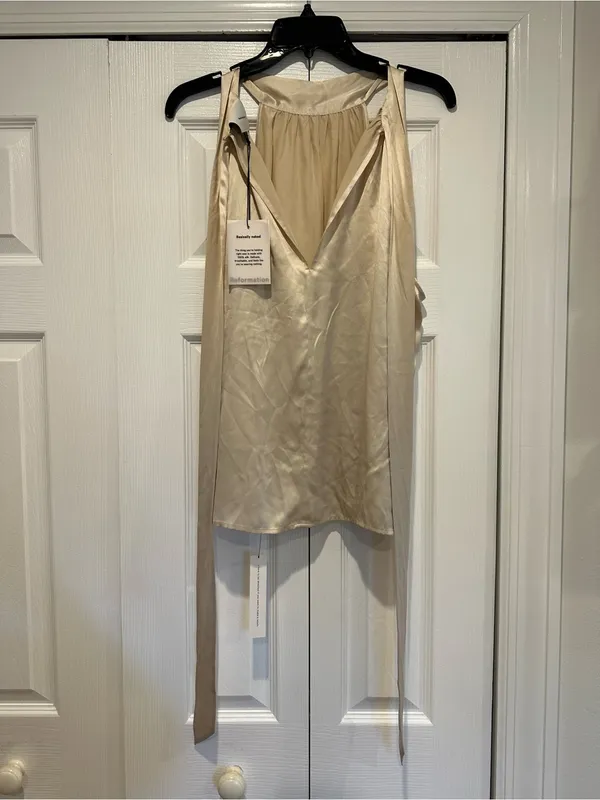 Reformation Royce Silk Top - Image 4