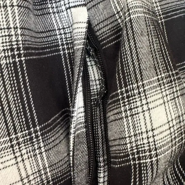 Volcom Hooded Black White Checkered Cotton Blend Ski Snowboard SZ XL # 2518 - Image 11
