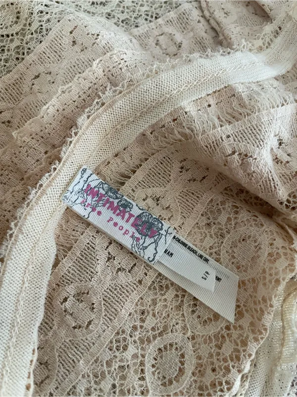 Free People Textured Pucker Lace Peplum Drop Waist Top Sheer Size Small - Image 4